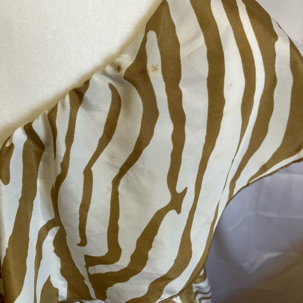 Madison Tan and White Zebra Print One Shoulder Top - Picture 2 of 10